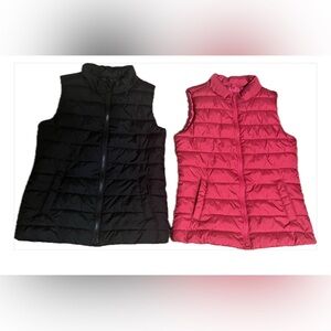 Bundle of Gap Kids Puffer Vest Set - Black & Pink -Great used condition!